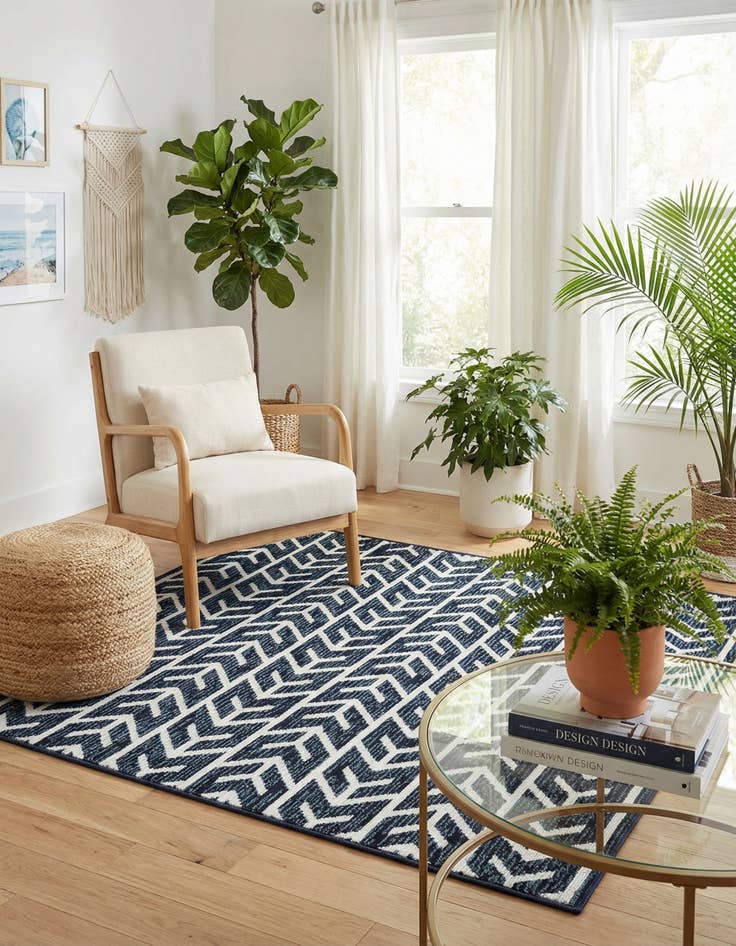 Detail image of 6' x 6'  Washable Sabrina Soto Aston Indoor / Outdoor Square Rug