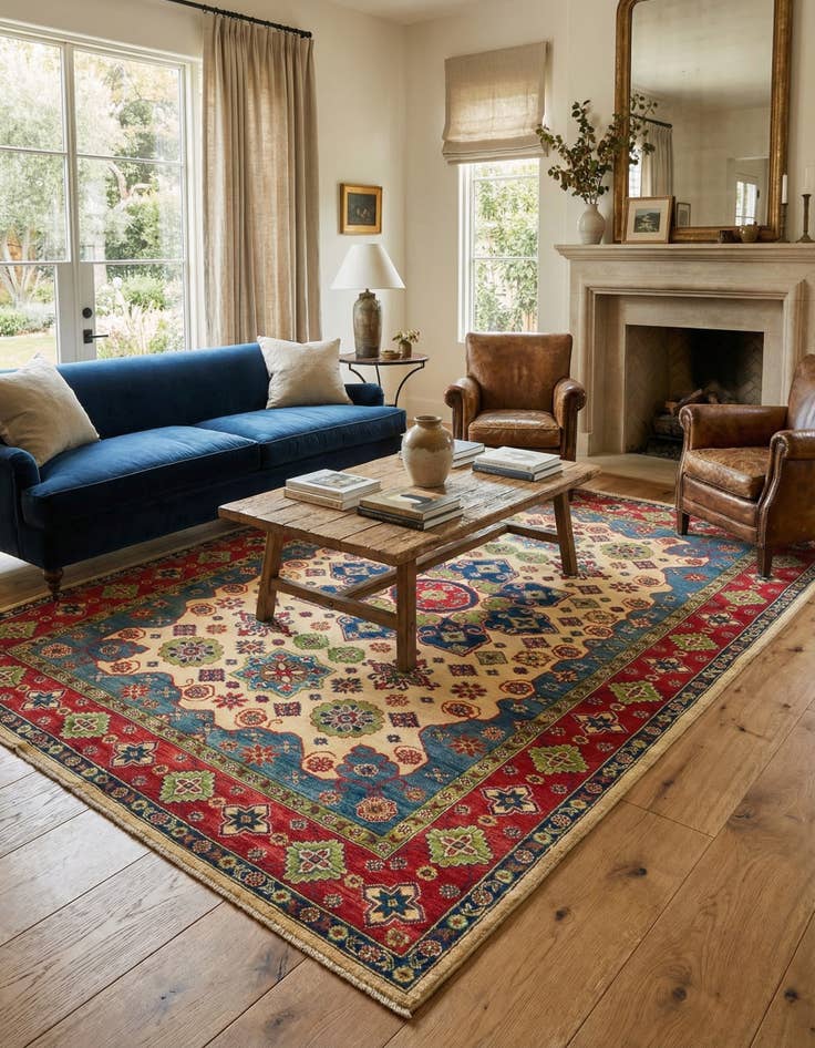 Detail image of  6' 8 x 10' 1  Hand Knotted Kazak Rug