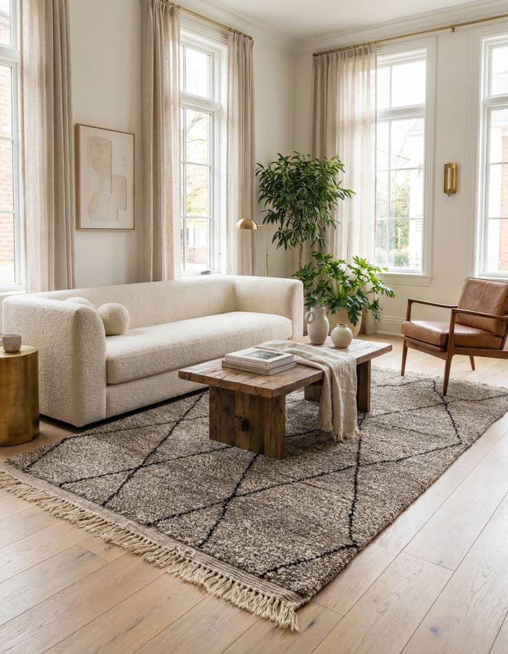 Detail image of 5' x 7' 8  Hand Knotted Moroccan Wool Rug