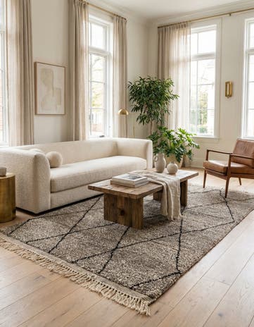 5' x 7' 8 Hand Knotted Moroccan Wool Rug