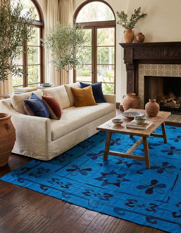 5' 10 x 7' 2 Hand Woven Kilim Suzani Wool Rug
