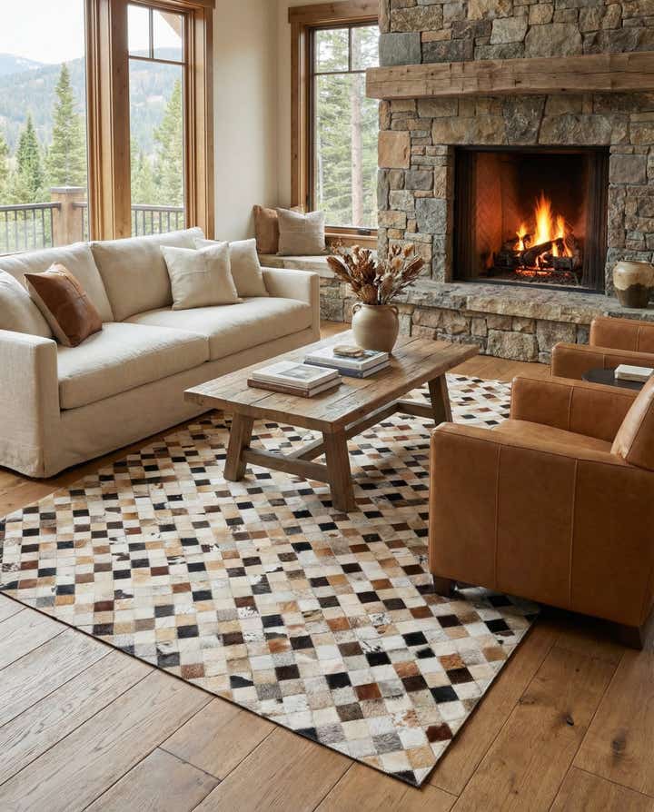 5' 1 x 7' 11 Cowhide Stocks Rug