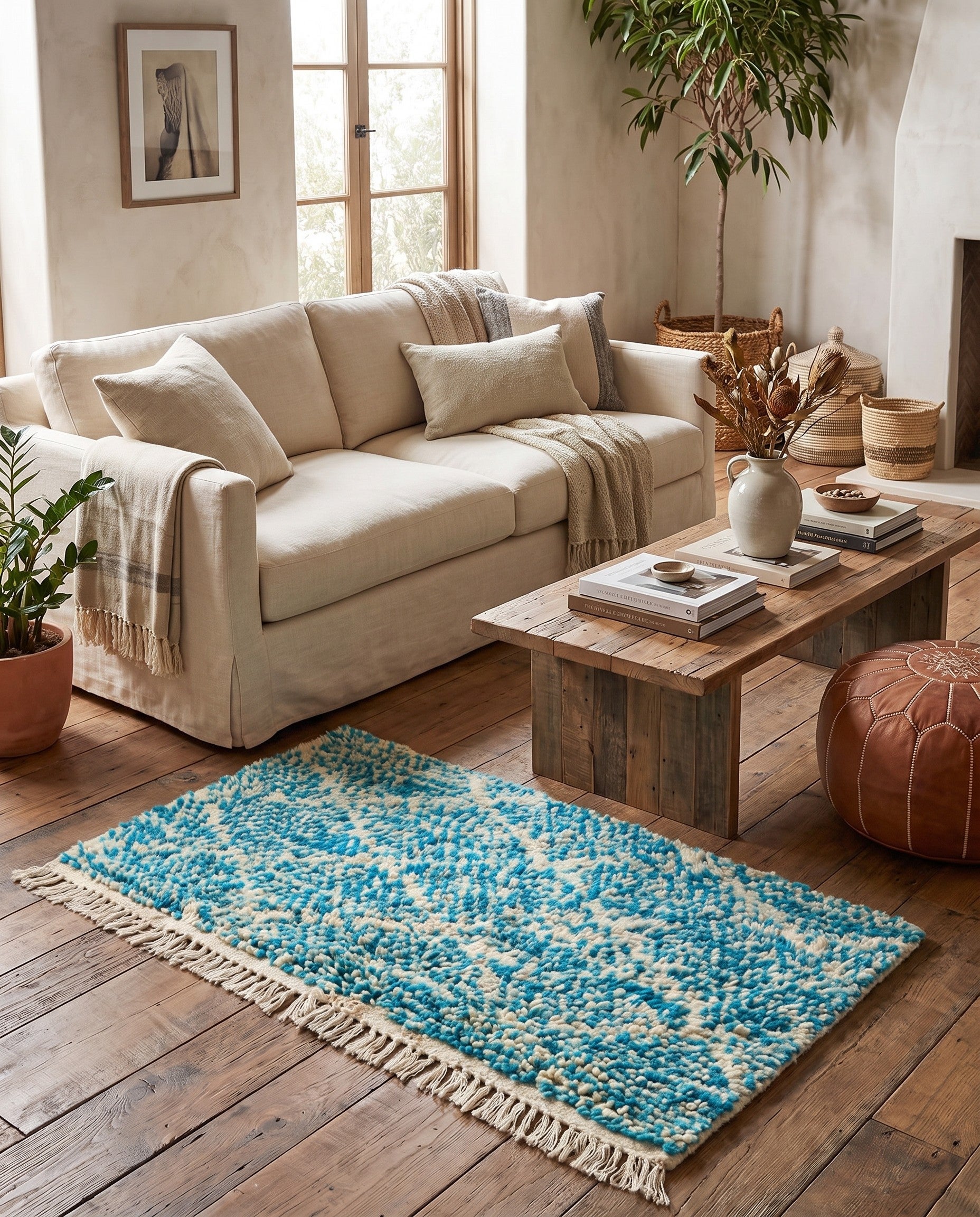 3' 3 x 5' 3 Hand Knotted Moroccan Wool Rug