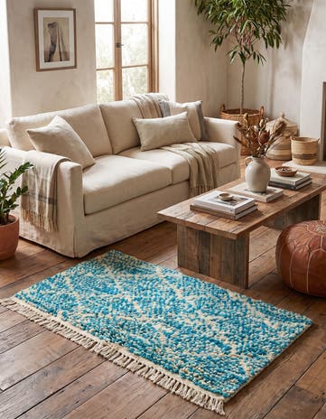 3' 3 x 5' 3 Hand Knotted Moroccan Wool Rug