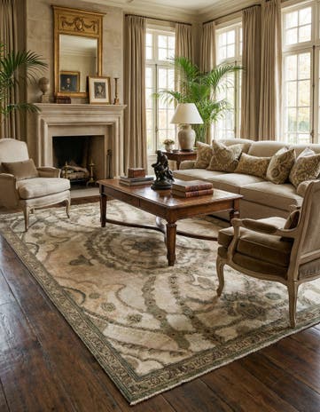 6' 1 x 9' 3 Hand Knotted Vintage Royal Persian Wool Rug