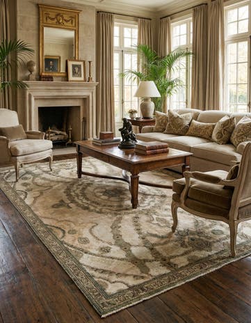 6' 1 x 9' 3 Hand Knotted Vintage Royal Persian Wool Rug