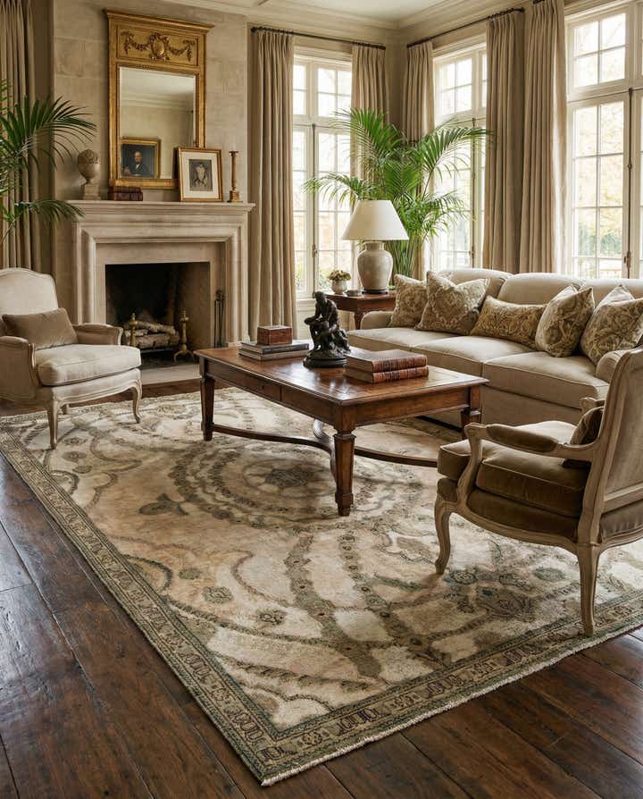 6' 1 x 9' 3 Hand Knotted Vintage Royal Persian Wool Rug