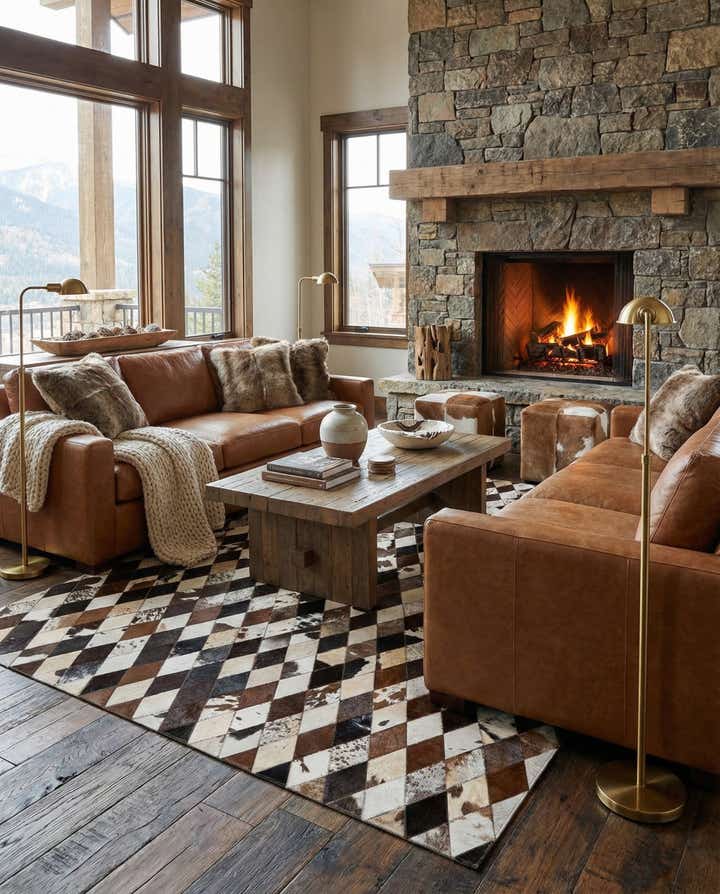 5' 2 x 8' 1 Cowhide Stocks Rug