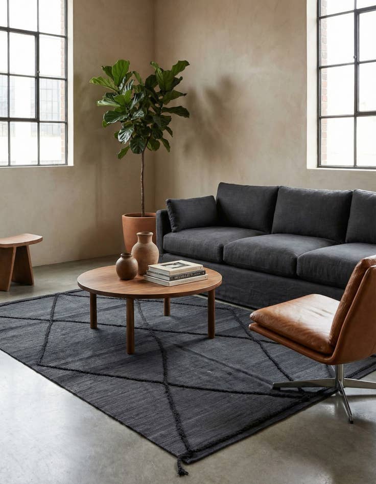 Detail image of 4' 9 x 6' 6  Hand Knotted Moroccan Wool Rug