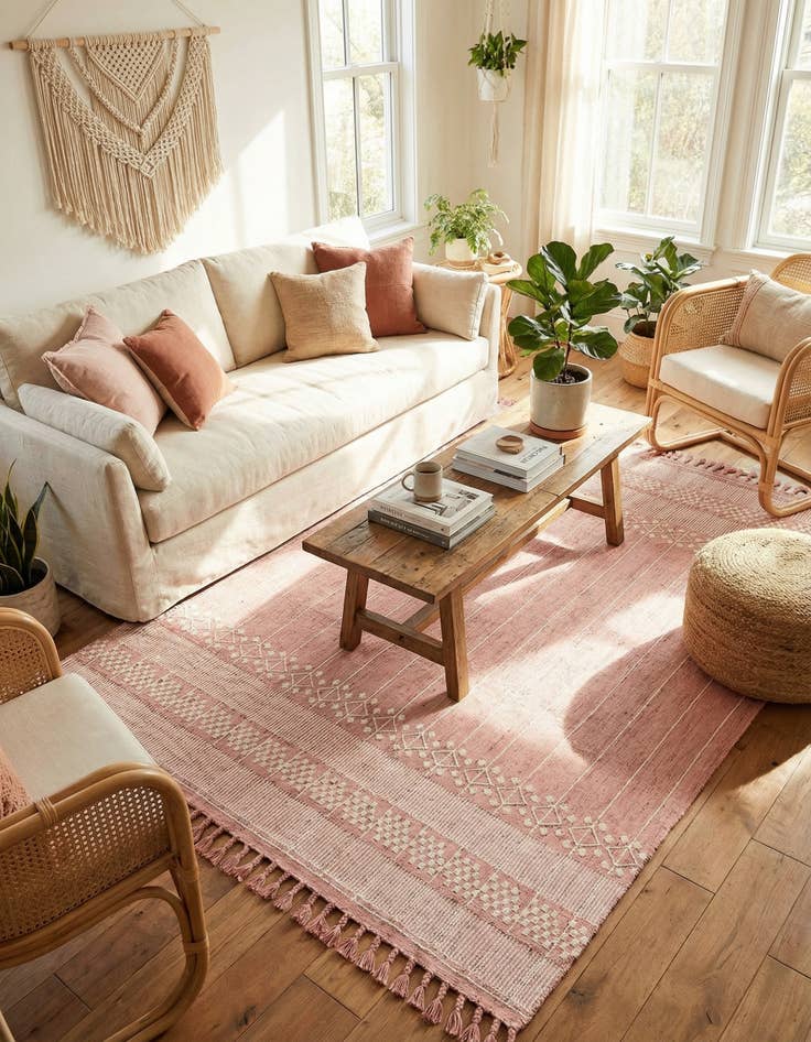 Detail image of 9' x 12' Easy-Clean Eco Bohemian Indoor / Outdoor Rug