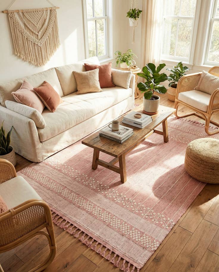 Detail image of 9' x 12' Easy-Clean Eco Bohemian Indoor / Outdoor Rug