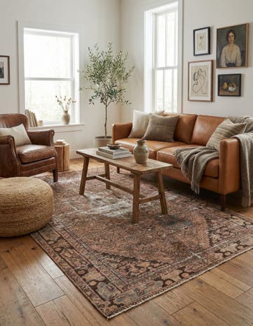 4' 2 x 6' 7 Hand Knotted Ultra Vintage Persian Wool Rug
