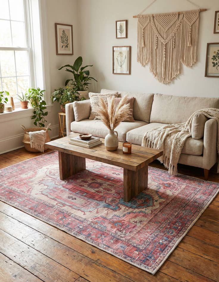 Detail image of 5' 3 x 8'  Washable Maahru Rug