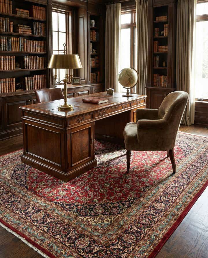 9' 9 x 12' 9 Hand Knotted Mashad Persian Wool Rug