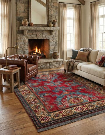 5' 2 x 6' 5 Hand Knotted Kazak Wool Rug