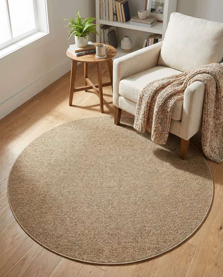 5' 3 x 5' 3 Easy-Clean Solid Indoor / Outdoor Round Rug