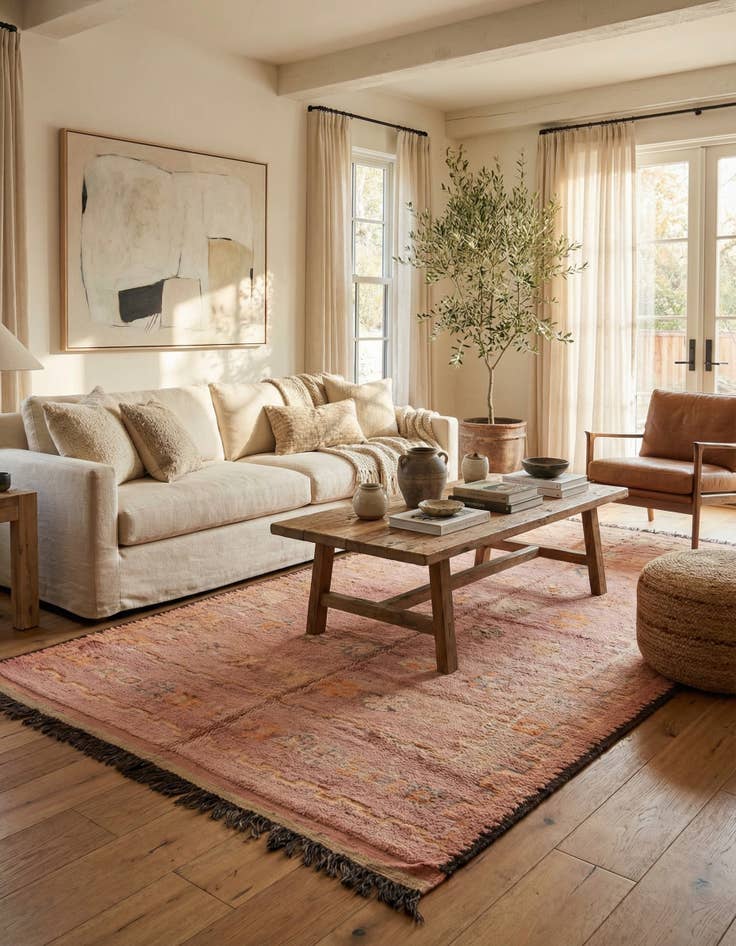 Detail image of 6' 2 x 13' 5  Hand Knotted Moroccan Wool Runner Rug