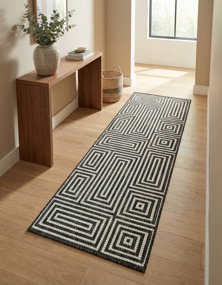 Detail image of  2' x 6'  Washable Modern Indoor / Outdoor Runner Rug