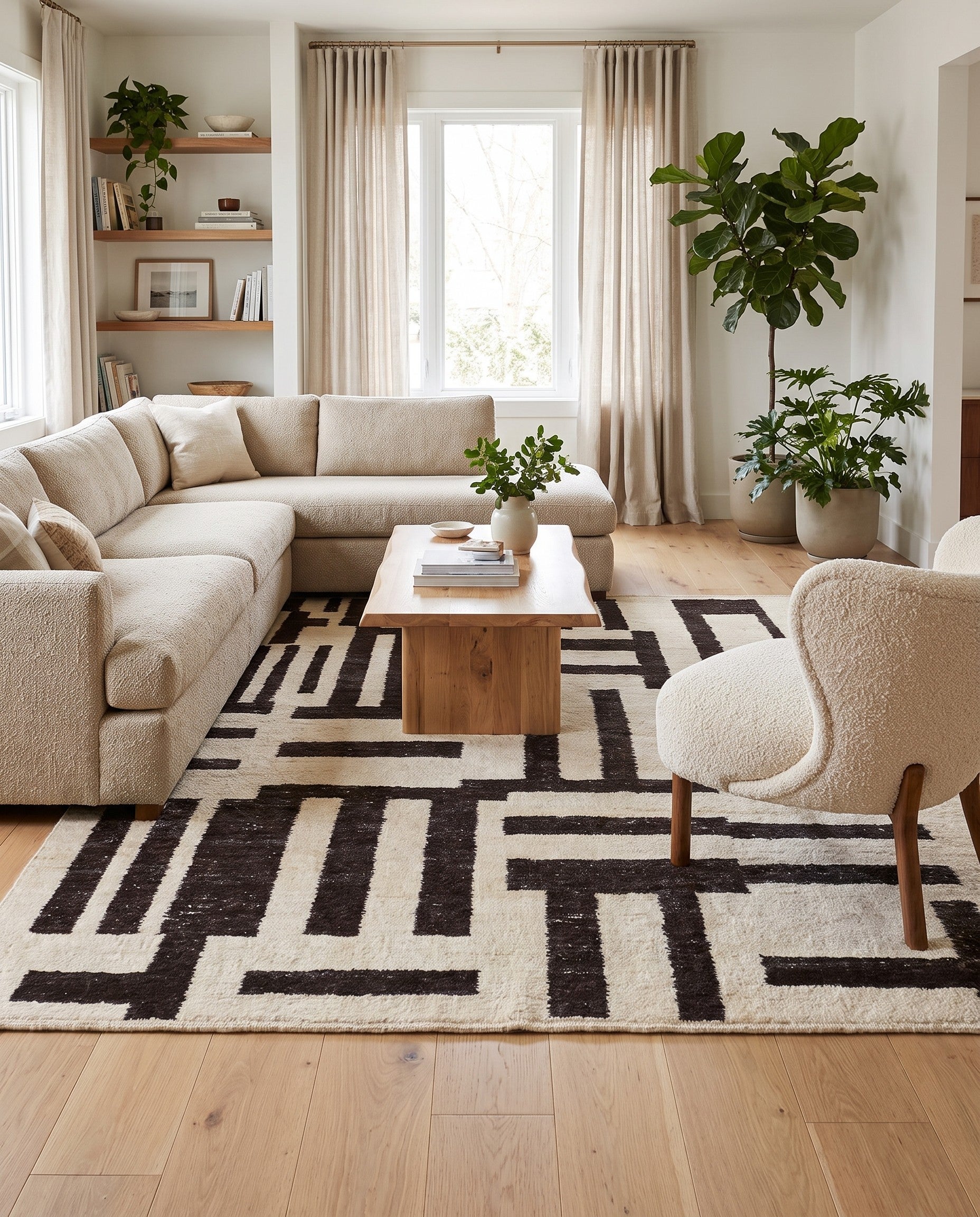 8' 2 x 9' 11 Hand Knotted Moroccan Wool Rug