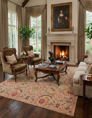 10' x 13' 5 Hand Knotted Oushak Wool Rug