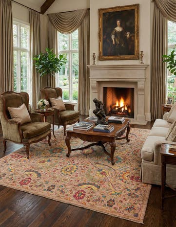 10' x 13' 5 Hand Knotted Oushak Wool Rug