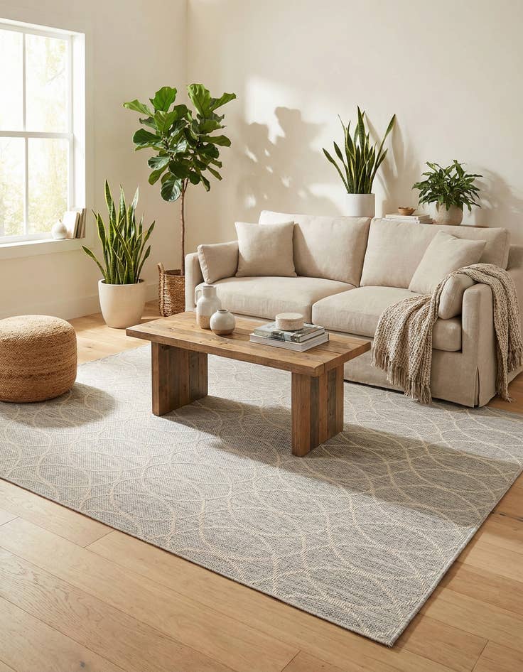 Detail image of 5' 3 x 8'  Washable Trellis Indoor / Outdoor Rug