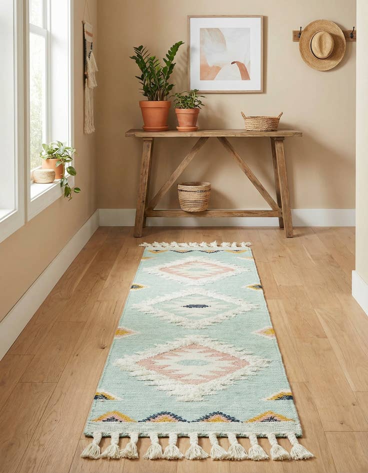 Detail image of  2' 2 x 8' 2  Hand Woven Arizona Wool Runner Rug