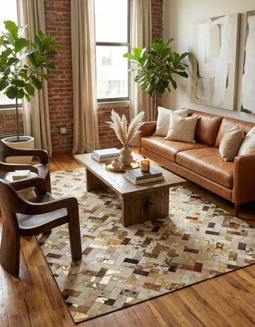5' 1 x 7' 11 Cowhide - Patchwork Rug