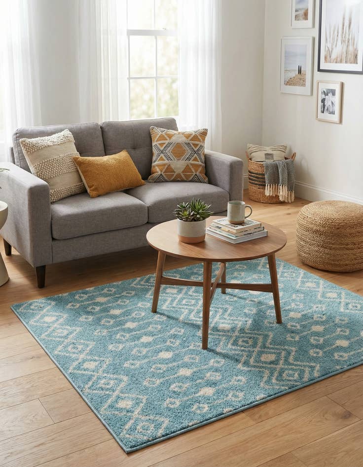 Detail image of 3' 3 x 3' 3 Moroccan Trellis Square Rug