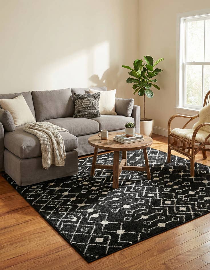 Detail image of  6' x 6' Moroccan Trellis Square Rug