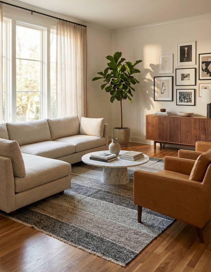 Detail image of  7' 3 x 9'  Hand Woven Kilim Modern Wool Rug