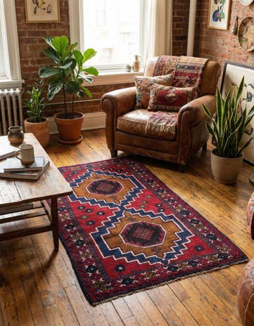 2' 10 x 4' 9 Hand Knotted Balouch Persian Wool Rug