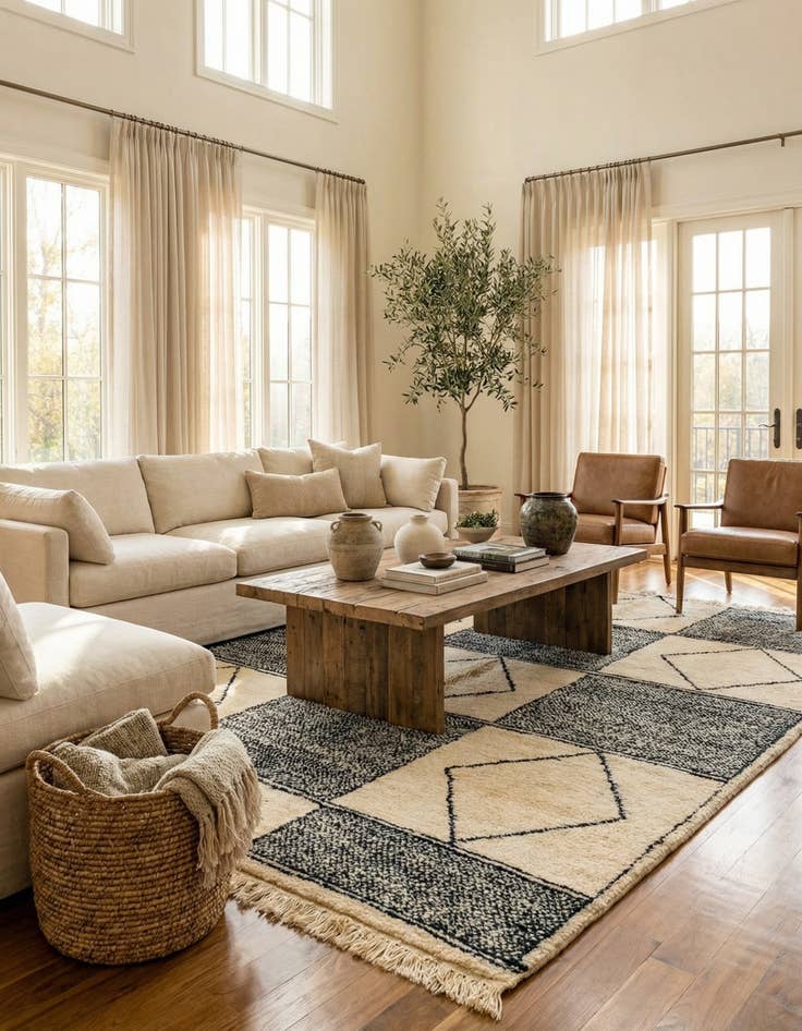 Detail image of 7' 5 x 9' 9  Hand Knotted Moroccan Wool Rug