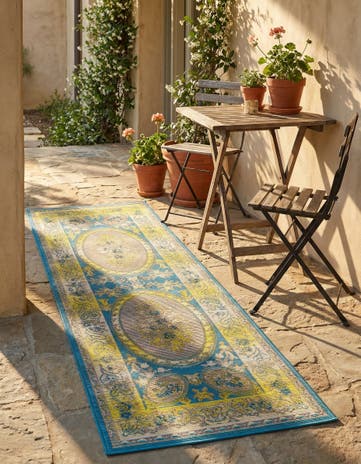 2' 7 x 5' 3 Easy-Clean Traditional Indoor / Outdoor Runner Rug