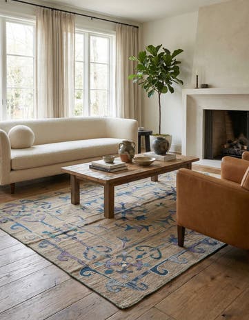5' 5 x 7' 4 Hand Woven Kilim Modern Wool Rug