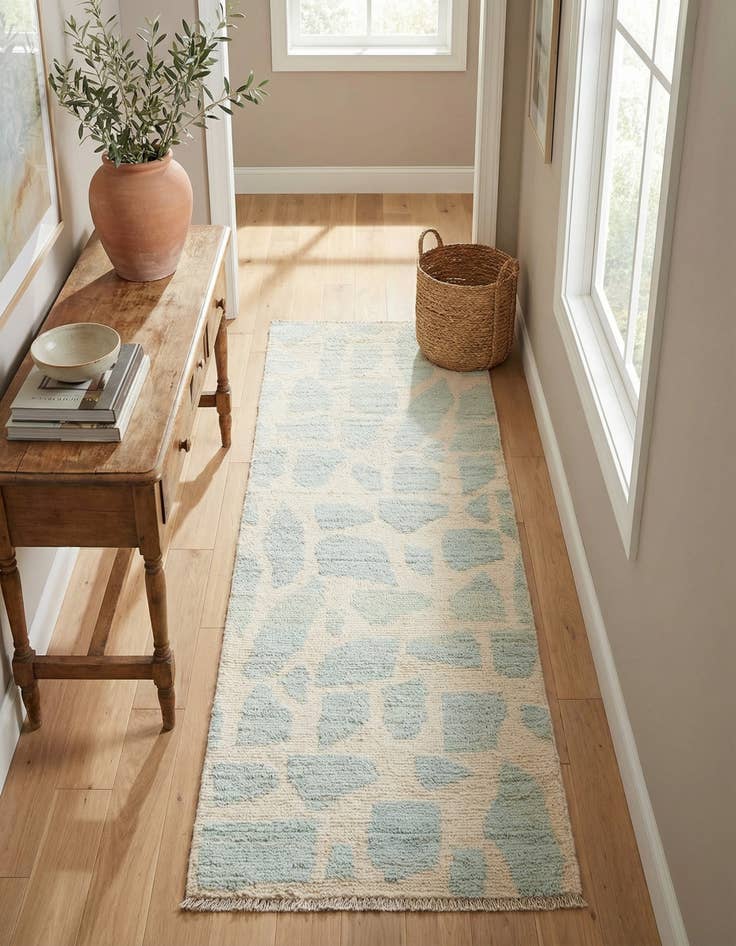 Detail image of 2' 6 x 6'  Hand Knotted Moroccan Wool Runner Rug