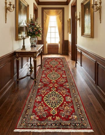 2' 7 x 6' 9 Hand Knotted Qom Persian Runner Rug