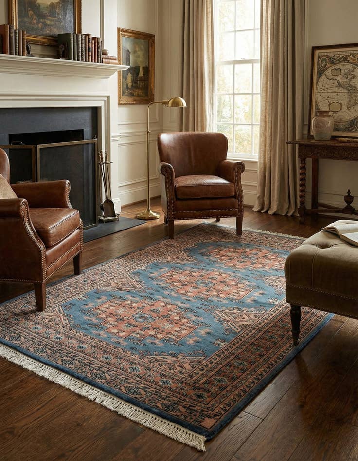 Detail image of 4' 3 x 6' 5  Hand Knotted Bokhara Wool Rug