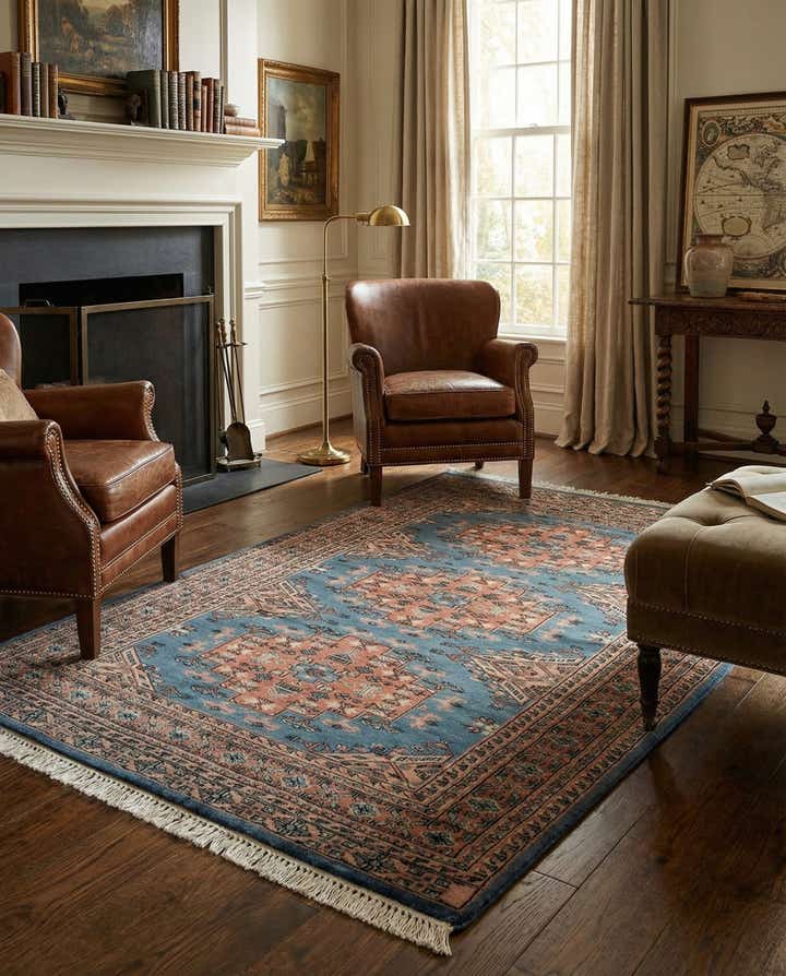 4' 3 x 6' 5 Hand Knotted Bokhara Wool Rug