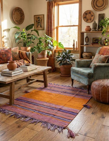 3' 4 x 4' 4 Hand Woven Kilim Fars Wool Rug