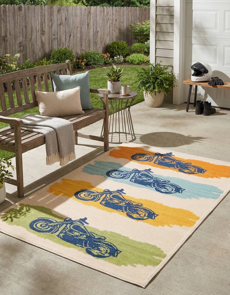 Detail image of  5' 3 x 7' 7  Washable  Indoor / Outdoor Rug