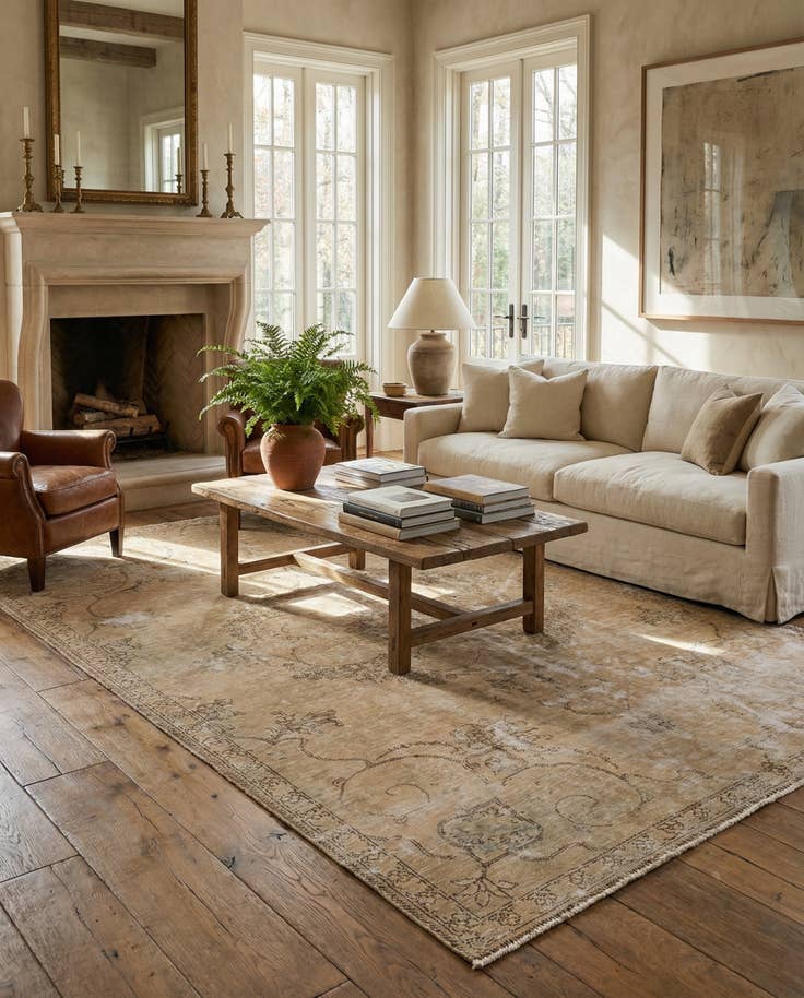 Detail image of 6' x 8' 7 Hand Knotted Ultra Vintage Persian Wool Rug