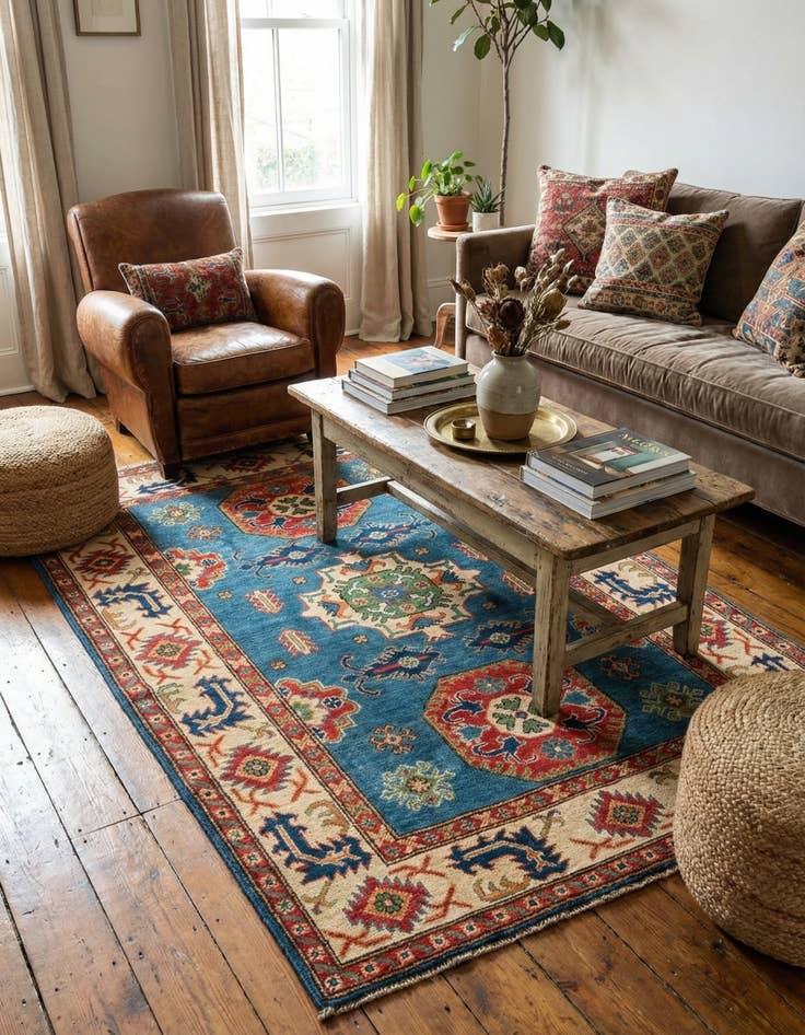 Detail image of 4' x 6' 1 Hand Knotted Kazak Rug