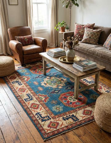4' x 6' 1 Hand Knotted Kazak Rug