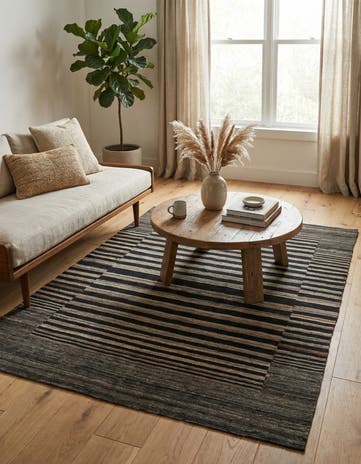 5' 3 x 6' 5 Hand Woven Kilim Modern Wool Rug