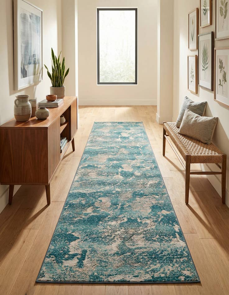 Detail image of  2' 7 x 10'  Washable Modern Indoor / Outdoor Runner Rug