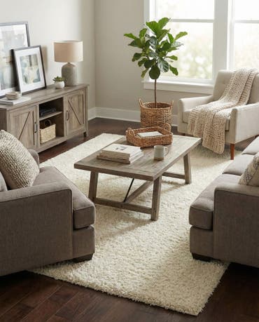  7' x 10' Solid Shag Rug