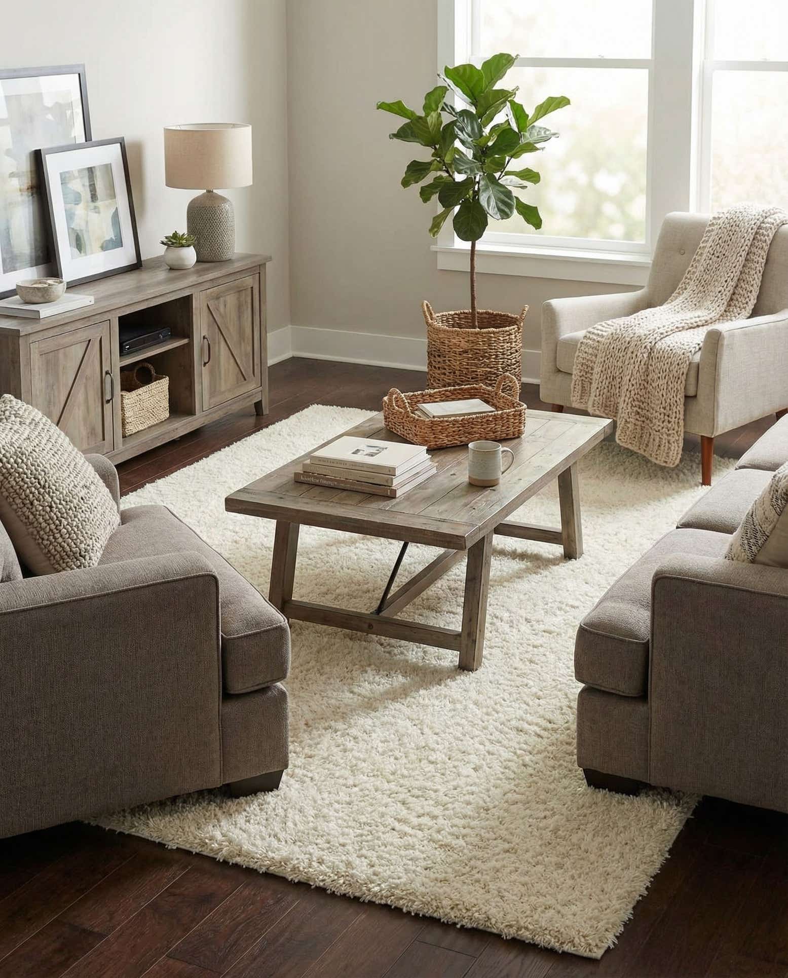 7' x 10' Solid Shag Rug