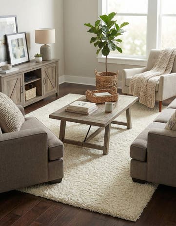 7' x 10' Solid Shag Rug