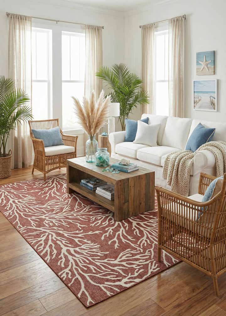 9' x 12' Easy-Clean Coastal Indoor / Outdoor Rug